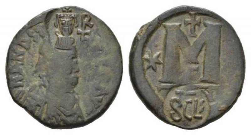 Heraclius, 610 – 641, and associate rules Follis Sicily 620, Æ 32mm., 17.89g. Co...