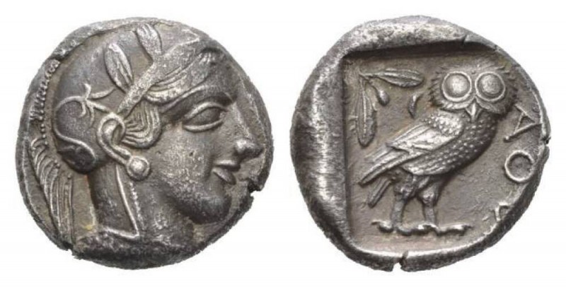 Attica, Athens Tetradrachm 440-430, AR 24.5mm., 16.88g. Head of Athena r., weari...