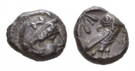 Judaea, Gaza (?) Drachm 4th century BC, AR 14.5mm., 4.03g. Helmeted head of Athena r. Rev. Owl standing r., head facing; behind, olive leaves with bud...