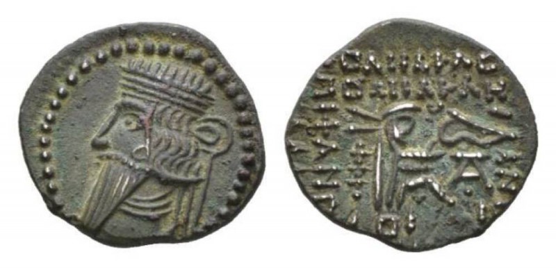 Parthia, Pakoros II, 78-120.Ekbatana Drachm 78-120, AR 20mm., 3.87g. Diademed bu...