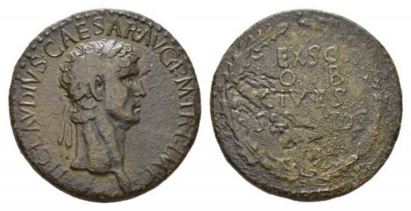 Claudius, 41-54 Sestertius 41-42, Æ 34.5mm., 24.44g. TI CLAVDIVS CAESAR·AVG P M ...