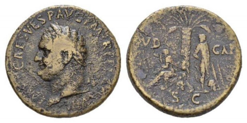 Titus, 79-81 Sestertius 80-81, Æ 33.5mm., 24.32g. Laureate head l. Rev. Jewess s...