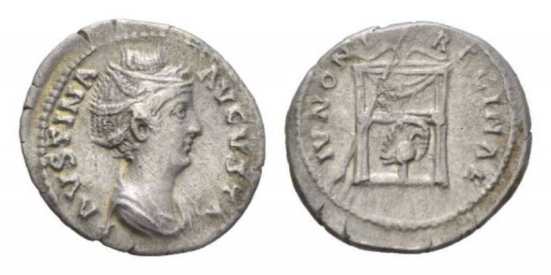 Faustina senior, wife of Antoninus Pius Denarius 138-141, AR 18.5mm., 2.72g. FAV...