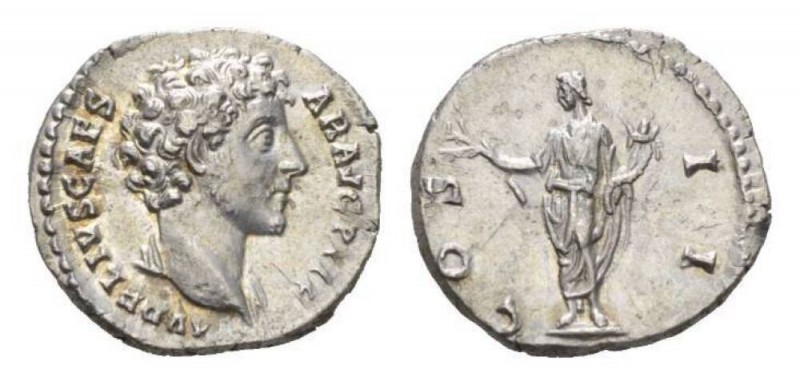 Marcus Aurelius caesar, 139 – 161 Denarius 145-147 (?), AR 18mm., 2.94g. M AVREL...