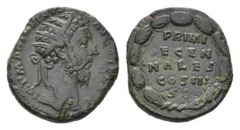 Marcus Aurelius, 161-180 Dupondius 170-171, Æ 23.5mm., 9.92g. IMP M ANTONINVS - ...