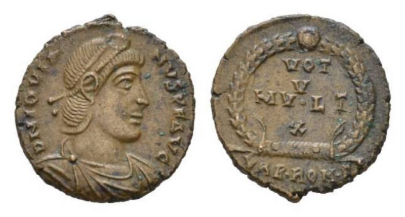 Jovian , 363-364 Æ3 Rome 363, Æ 18.5mm., 3.51g. D N IOVIA NVS P F AVG Laureate d...