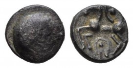 Celtic, Boii Obol II cent. BC, AR 9.5mm., 0.92g. Circular raised area. Rev. Horse prancing l. Roseldorf II. Dembski 757. Lanz 104.

Extremely Fine.