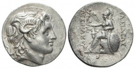 Kingdom of Thrace, Lysimachus 323-281Lampsacus Tetradrachm 297-281, AR 31mm., 17.02g. Diademed head of deified Alexander r., with the horn of Ammon. R...