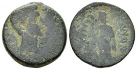 Hispania, Italica Octavian as Augustus, 27 BC – 14 AD Bronze 27 BC-AD 14, Æ 26.5mm., 13.69g. Bare head r. Rev. Genius Populi Romani standing l., holdi...