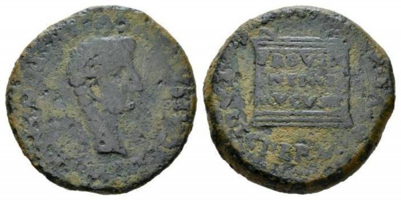 Hispania, Italica Tiberius, 14-37 As 14-37, Æ 28mm., 16.29g. Bare head r. Rev. A...