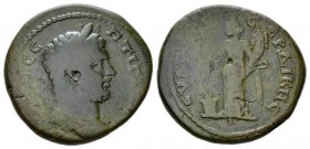 Thrace, Serdica Caracalla, 198-217 Bronze 198-217, Æ 30.5mm., 17.73g. Laureate head r. Rev. Homonoia standing l.; holding cornucopia and scrifacing wi...