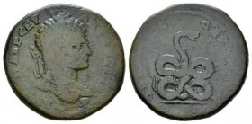 Thrace, Serdica Caracalla, 198-217 Bronze 198-217, Æ 31.5mm., 19.22g. Laureate head r. Rev. Coiled serpent. Varbanov 2443.

Fine.

 

In additio...