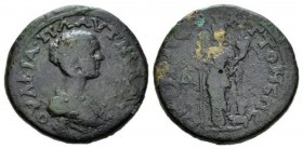 Moesia, Tomis Plautilla, wife of Caracalla Tetrassarion 198-217, Æ 26.5mm., 12.09g. Draped bust r. Rev. Tyche standing l., holding scepter and cornuco...