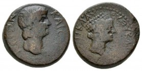 Achaia, Chalkis Nero, 54-68 Bronze 54-68, Æ 24mm., 15.29g. Bare head r. Rev. Head of Hera r. wearing polos, on Ionic capital. Picard Emission 96, 1b a...