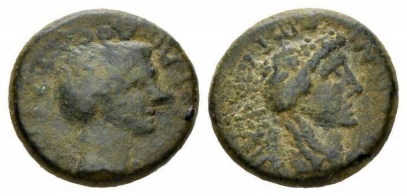 Aeolis, Temnus Bronze 6-5 BC, Æ 18mm., 4.22g. AΣINIOΣ ΓAΛΛOΣ AΓNOΣ Bare head of ...