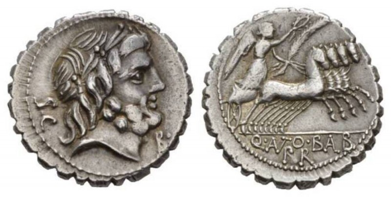 Q. Antonius Balbus. Denarius serratus Circa 83-82, AR 18.5mm., 4.13g. , AR 18.5m...