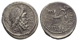 P. Plautius Hypsaeus. Denarius 60, AR 19mm., 3.68g. P·YPSAE·S·C Head of Neptune r.; in l. field, trident. Rev. CEPIT Jupiter in quadriga l., holding r...