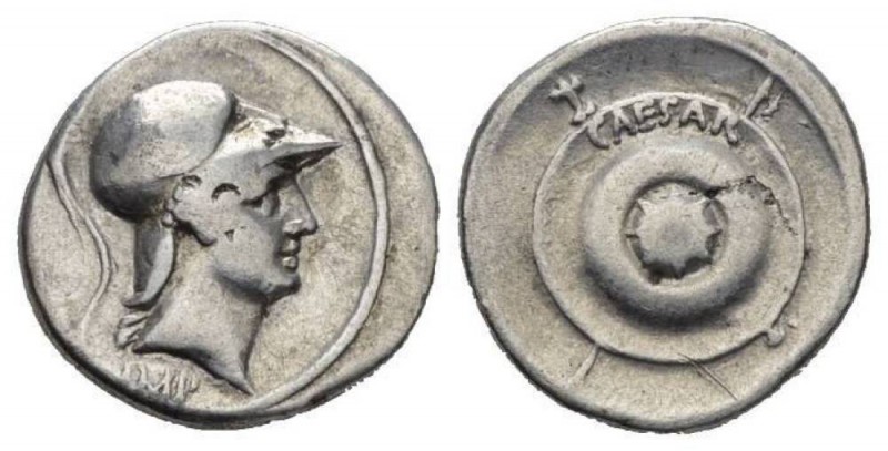 Octavian, 32 – 27 BC Denarius Brundisium or Roma 29-27 BC, AR 18.5mm., 3.35g. He...