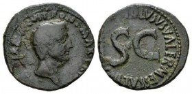 Octavian as Augustus, 27 BC – 14 AD As 6 BC, Æ 26mm., 8.54g. CAESAR AVGVST PONT MAX TRIBVNIC POT. Bare head r. Rev. VOLVSVS VALER MESSAL IIIVIR AAAFF ...