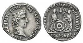 Octavian as Augustus, 27 BC – 14 AD Denarius Lugdunum 2 BC- 4 AD, AR 19mm., 3.84g. CAESAR AVGVSTVS – DIVI F PATER PATRIAE Laureate head r. Rev. AVGVST...