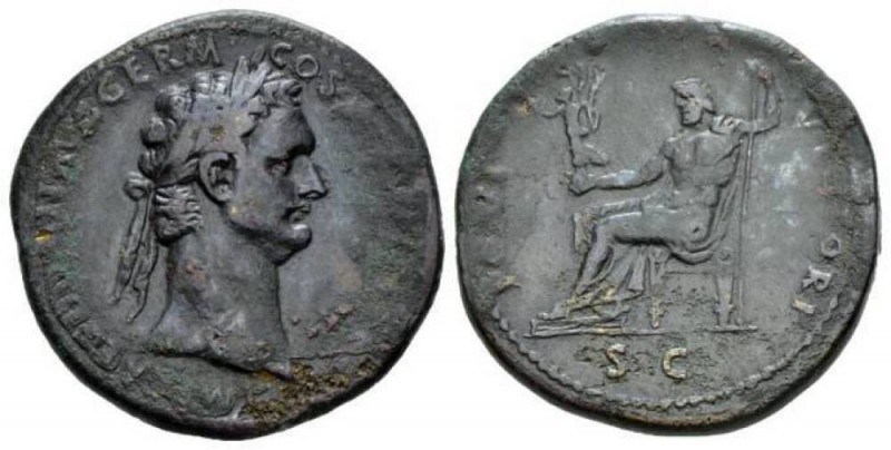 Domitian, 81-96 Sestertius 95-96, Æ 35mm., 24.42g. IMP CAES DOMIT AVG GERM - COS...