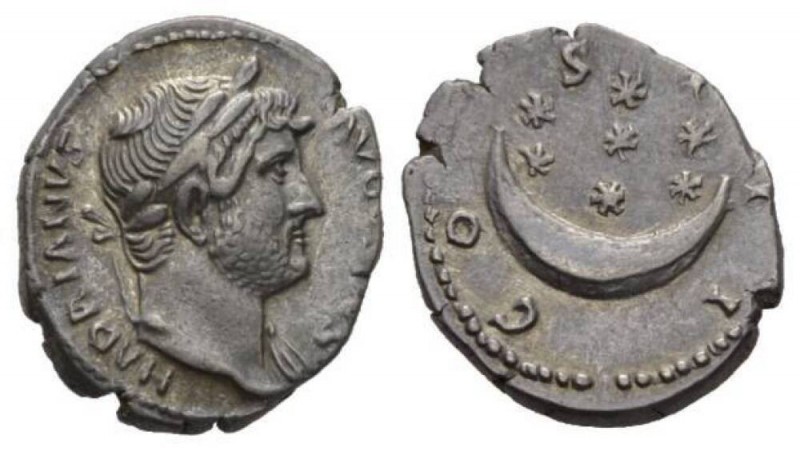 Hadrian, 117-138 Denarius 125-128, AR 17mm., 3.42g. HADRIANVS AVGVSTVS Laureate ...