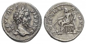 Septimius Severus, 193-211 Denarius 201-210, AR 19.5mm., 3.35g. SEVERVS PIVS AVG Laureate bust r. Rev. FORTVNA REDVX Fortuna seated l. with rudder and...