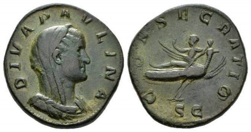 Diva Paulina, wife of Maximinus I Sestertius 236, Æ 29.5mm., 19.93g. DIVA PAVLIN...