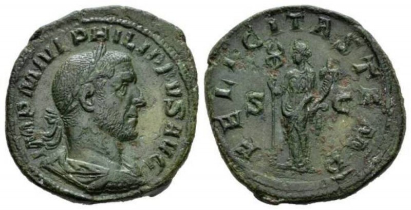 Philip I, 244-249 Sestertius 244-249, Æ 30.5mm., 22.36g. IMP M IVL PHILIPPVS AVG...