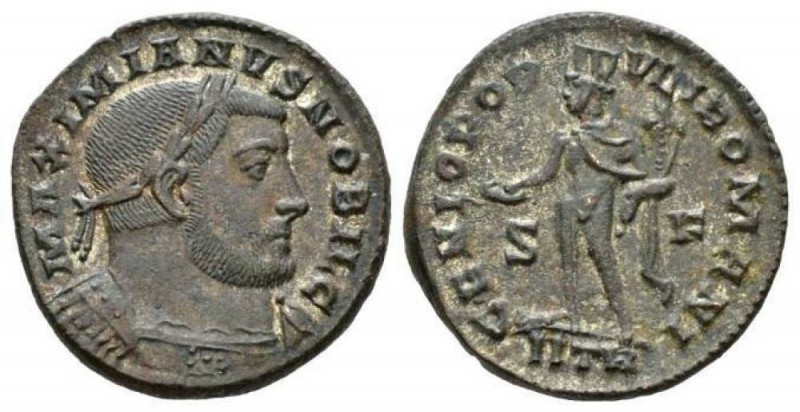 Galerius Maximianus Caesar, 293-305 Follis Treveri 303-305, Æ 26mm., 8.04g. Laur...