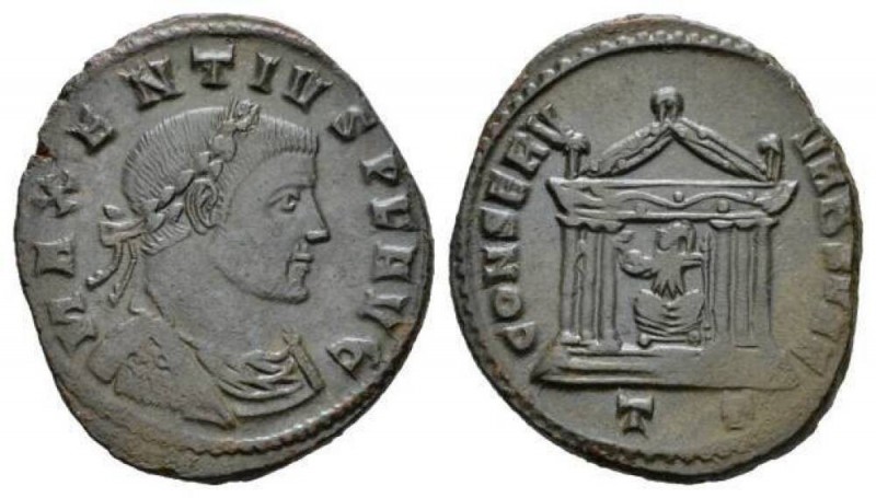 Maxentius, 306-312 Follis Ticinum 307-308, Æ 24.5mm., 6.81g. MAXENTIVS P F AVG L...