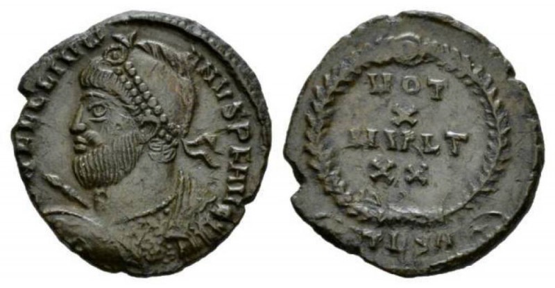 Julian II, 360-363 Follis Thessalonica 361-363, Æ 19mm., 2.57g. D N FL CL IVLIAN...