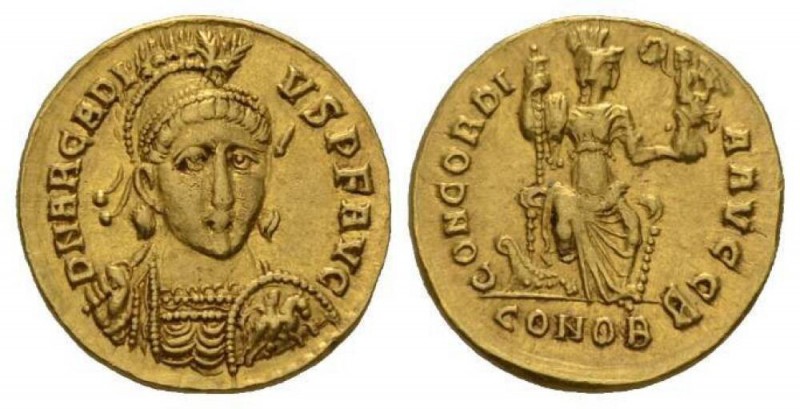 Arcadius, 383-408 Solidus Constantinopolis 397-402, AV 18mm., 3.40g. DN ARCADI –...