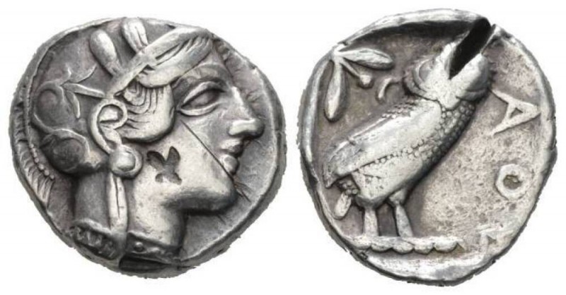 Attica, Athens Tetradrachm circa 403-367, AR 25mm., 17.10g. Head of Athena r., w...