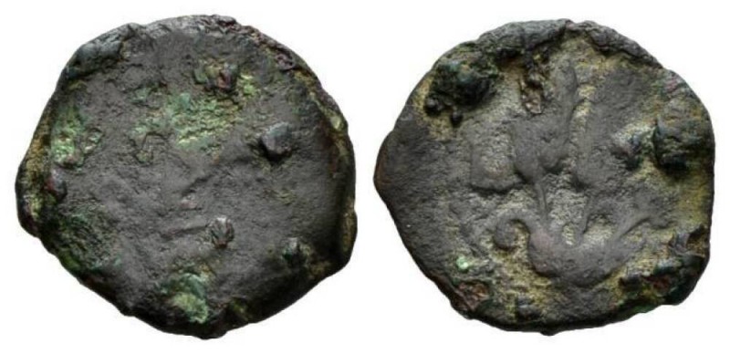 Judaea, Agrippa I Procurators Jerusalem Prutah 41-42 (year 6), Æ 18mm., 2.26g. U...