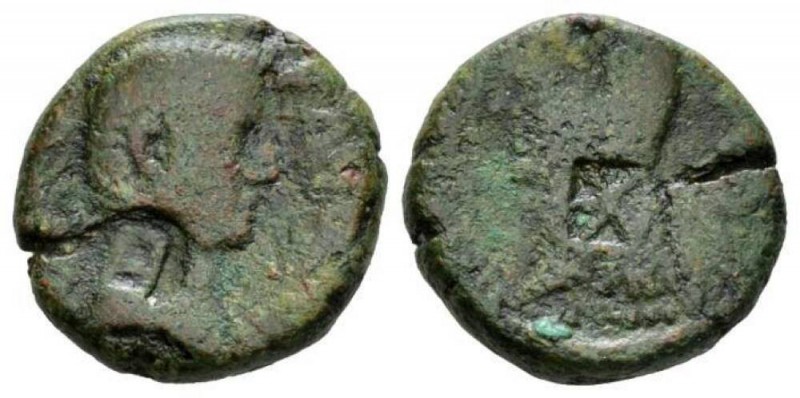 Sicily, Panormus Tiberius, 14-37 Bronze 14-37, Æ 22mm., 10.61g. Bare head of Tib...