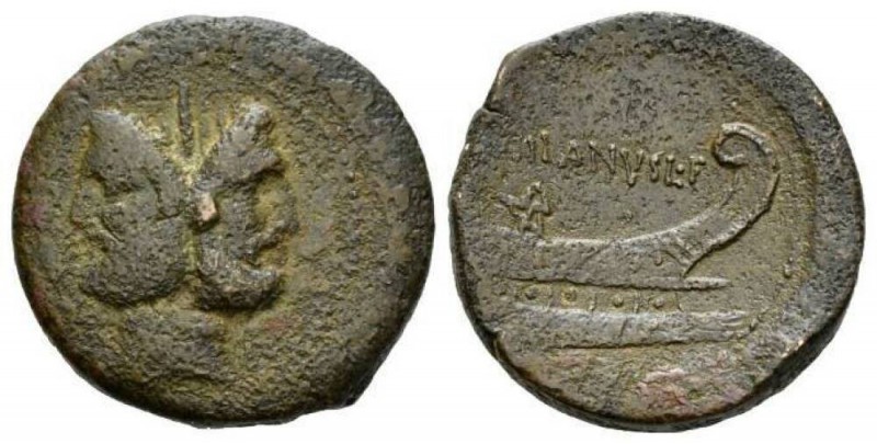 D. Iunius Silanus L.f. As 91, Æ 28mm., 15.49g. Laureate head of Janus; above, ma...