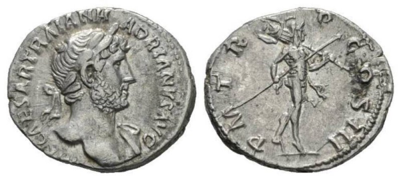 Hadrian, 117-138 Denarius 119-122, AR 19.5mm., 3.40g. IMP CAESAR TRAIAN HADRIANV...