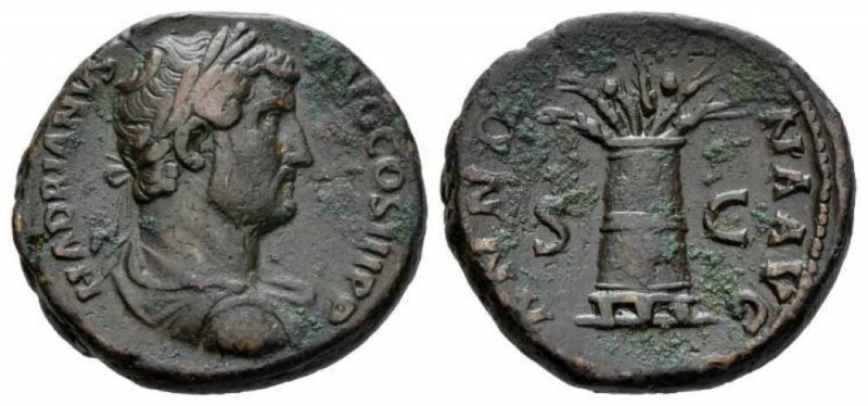 Hadrian, 117-138 As 134-138, Æ 27mm., 13.60g. HADRIANVS AVG COS III P P Laureate...