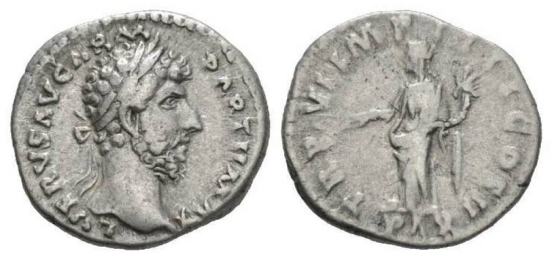 Lucius Verus, 161-169 Denarius 166, AR 18.5mm., 3.30g. L VERVS AVG ARM PARTH MAX...