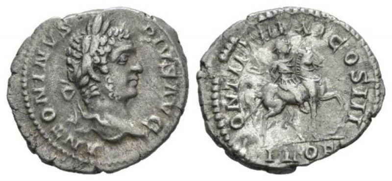 Caracalla, 198-217 Denariua 208, AR 20.5mm., 3.01g. ANTONINVS PIVS AVG Laureate ...