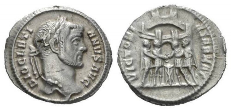 Diocletian, 284-305 Argenteus circa 294, AR 19mm., 3.24g. DIOCLETI – ANVS AVG La...