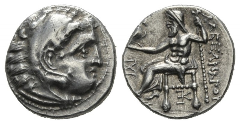 Kingdom of Macedon, Alexander III, 336 – 323 Kolophon Drachm 319-310, AR 17.5mm....