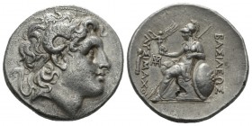 Kingdom of Thrace, Lysimachos, 323-281 Lampsakos Tetradrachm 297-281, AR 31mm., 16.72g. Diademed head of the deified Alexander r., with horn of Ammon....