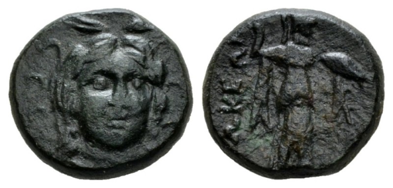 Phocis, Federal Coinage Bronze II century, Æ 16.5mm., 4.80g. Facing head of Deme...