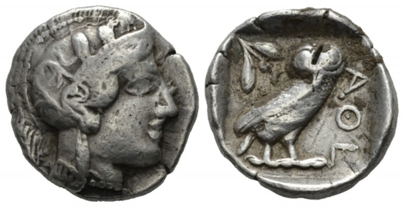 Attica, Athens Tetradrachm 449-420, AR 26.5mm., 17.03g. Head of Athena r., weari...