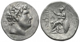 Kingdom of Pergamum, Attalos I, 241-197 Tetradrachm Pergam 241-235, AR 30.5mm., 16.50g. Laureate head of Philetairos right. Rev. ΦIΛETAIPOY Athena sea...