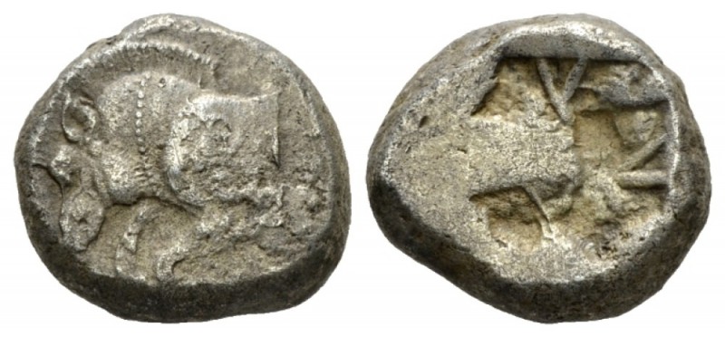 Lycia, Uncertain dynasty Stater circa 520-480, AR 18.5mm., 9.63g. Forepart of bo...