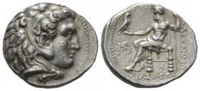 The Seleucid Kings, Seleucus I Nicator, 312- 281 Babylon Tetradrachm 311-300, AR 28.5mm., 17.11g. Head of Herakles r., wearing lion skin. Rev. Zeus Aë...