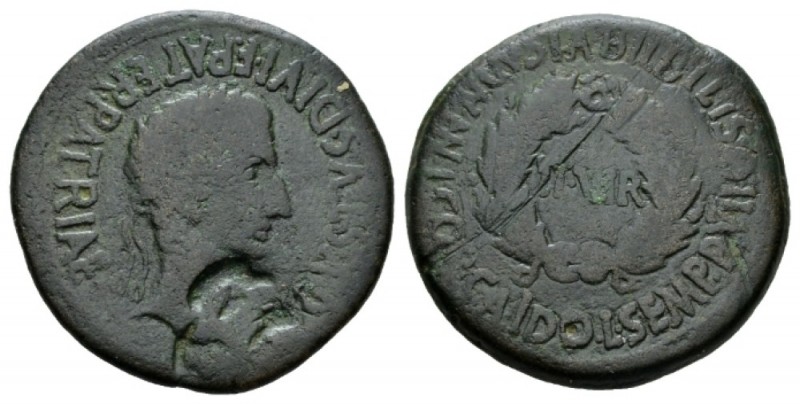 Hispania, Bilbilis Octavian as Augustus, 27 BC – 14 AD As after 2 BC, Æ 29.5mm.,...